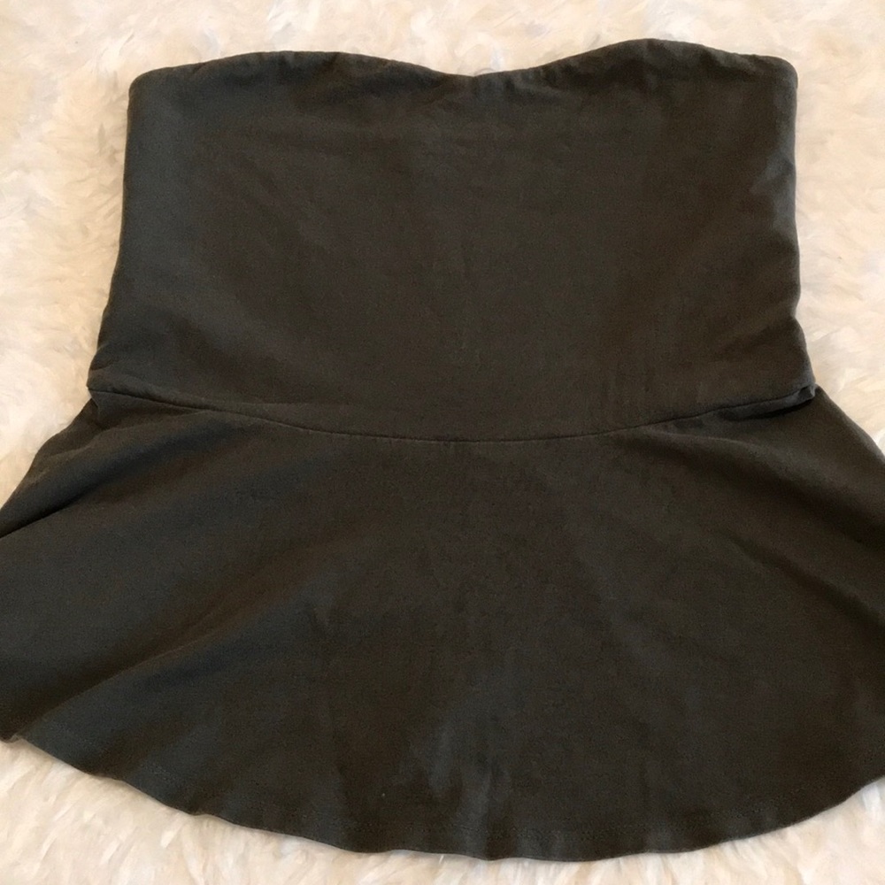 Green tube top. Peplum style.